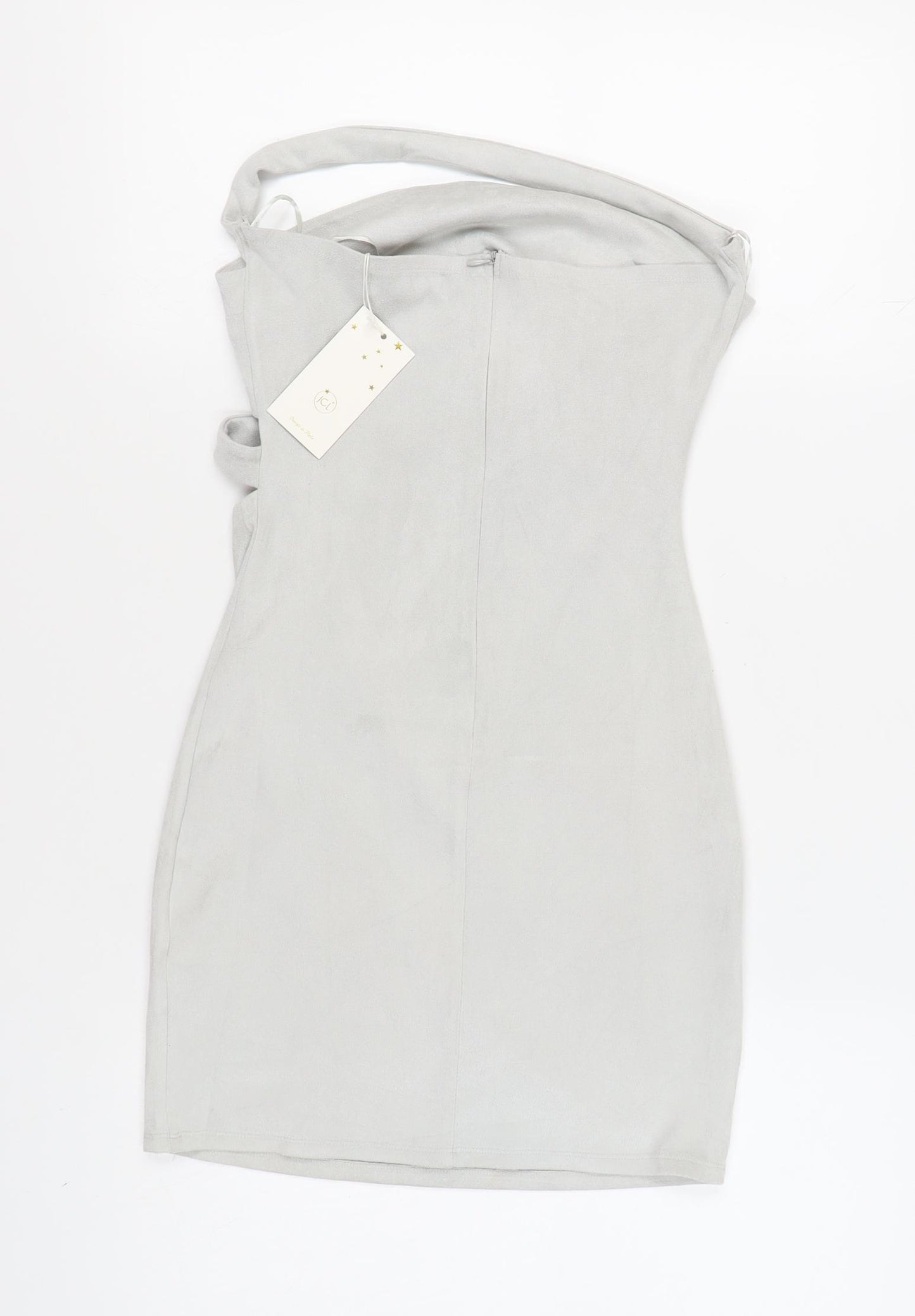 JCL Women's Grey Strapless Bodycon Party Dress M