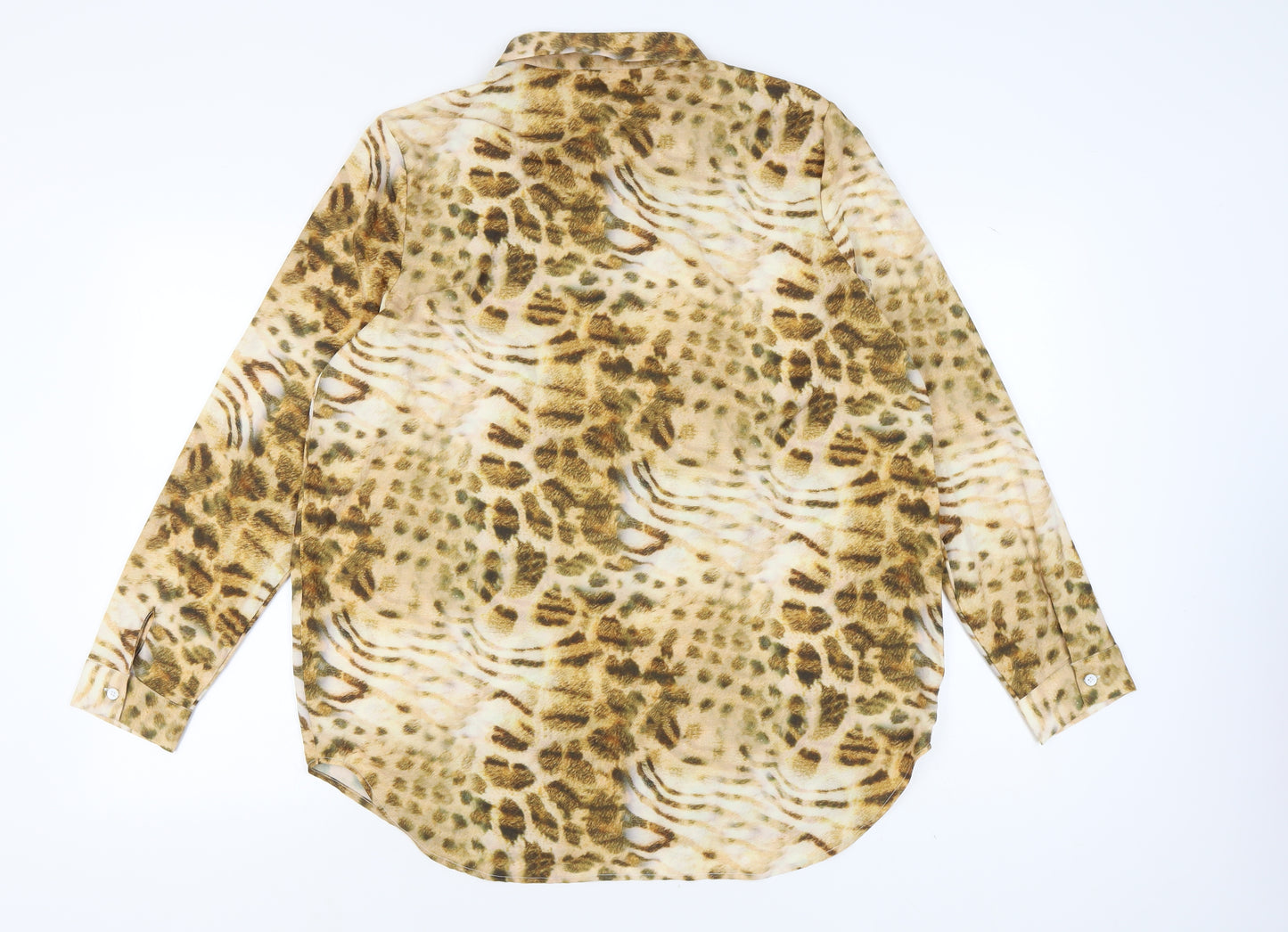 PrettyLittleThing Women's XL Animal Print Button-Up Shirt