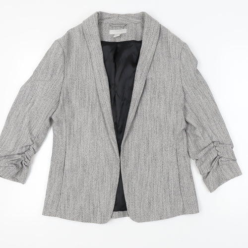 H&M Women's Grey Regular Suit Jacket - Size 12