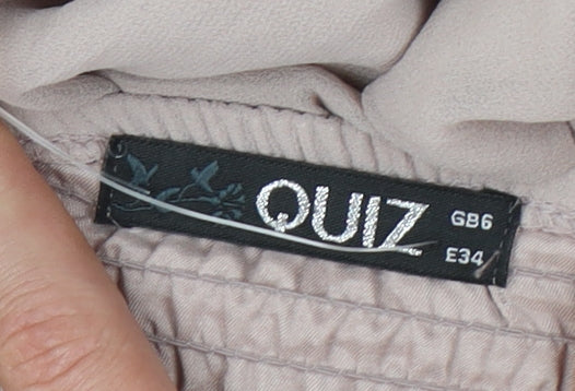 Quiz Women's Ivory Maxi Dress Size 6, Beaded Halter