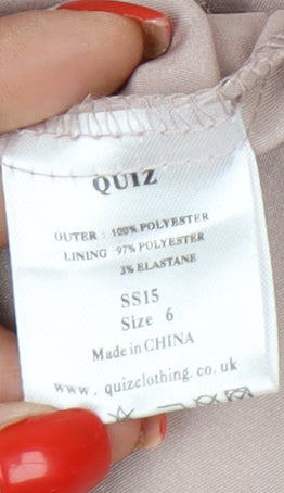 Quiz Women's Ivory Maxi Dress Size 6, Beaded Halter