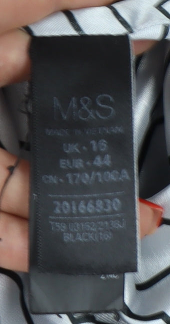 Marks and Spencer Women's Black Blazer UK 16 Classic Fit