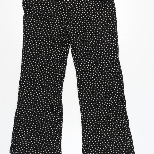 Marks and Spencer Women's Black Floral Trousers Size 16
