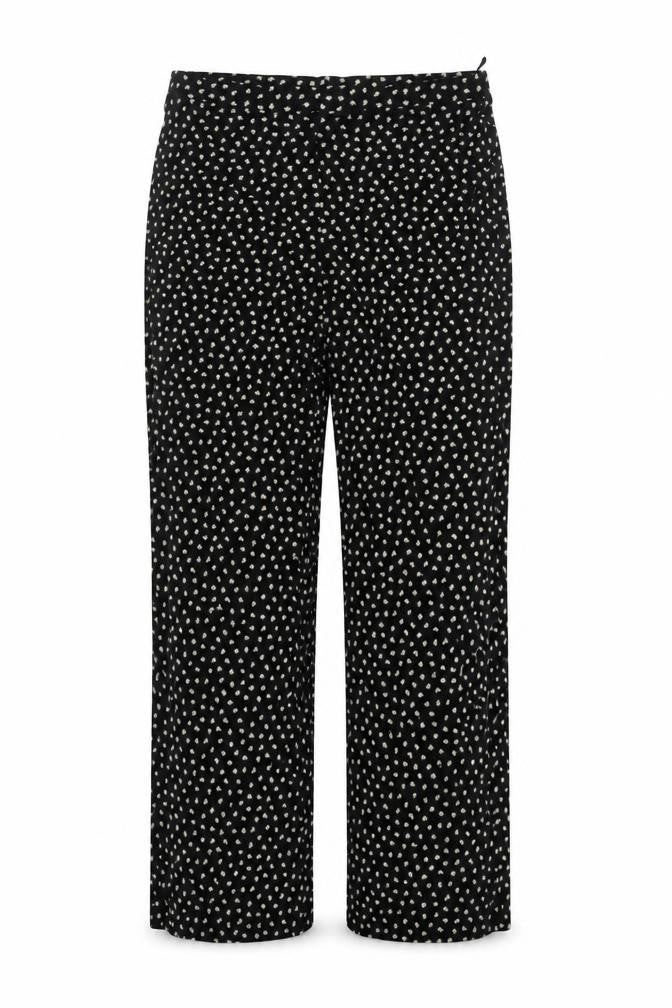 Front view of Marks & Spencer Women's Black Floral Trousers, size 16