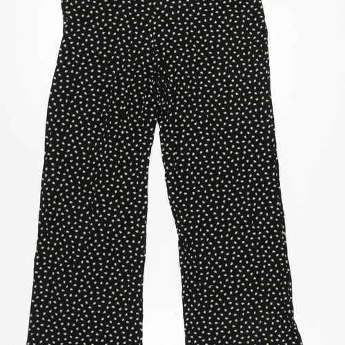 Marks and Spencer Women's Black Floral Trousers Size 16