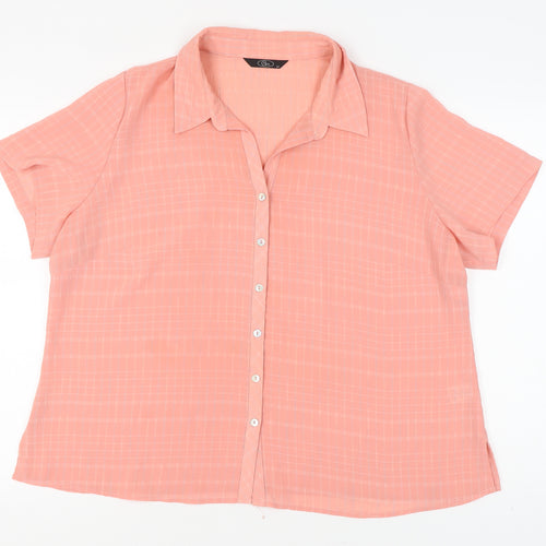 Bm Women's Pink Button-Up Shirt Size 22