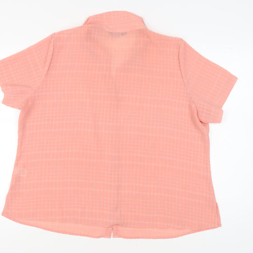 Bm Women's Pink Button-Up Shirt Size 22