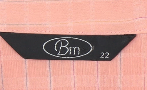 Bm Women's Pink Button-Up Shirt Size 22