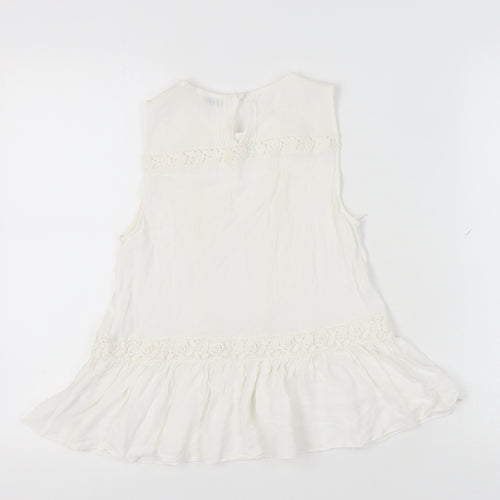 Jack Wills White Lace Accented Women's Blouse - UK 8
