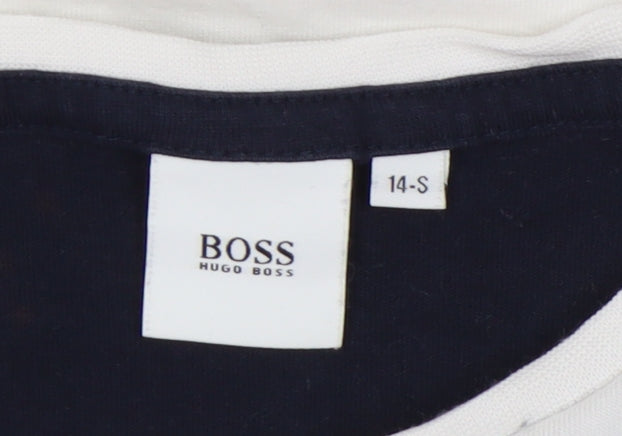 Hugo Boss Boys White Logo T-Shirt Size 14 Years