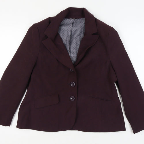 Isle Women's Purple Blazer Size 16 Regular Lined