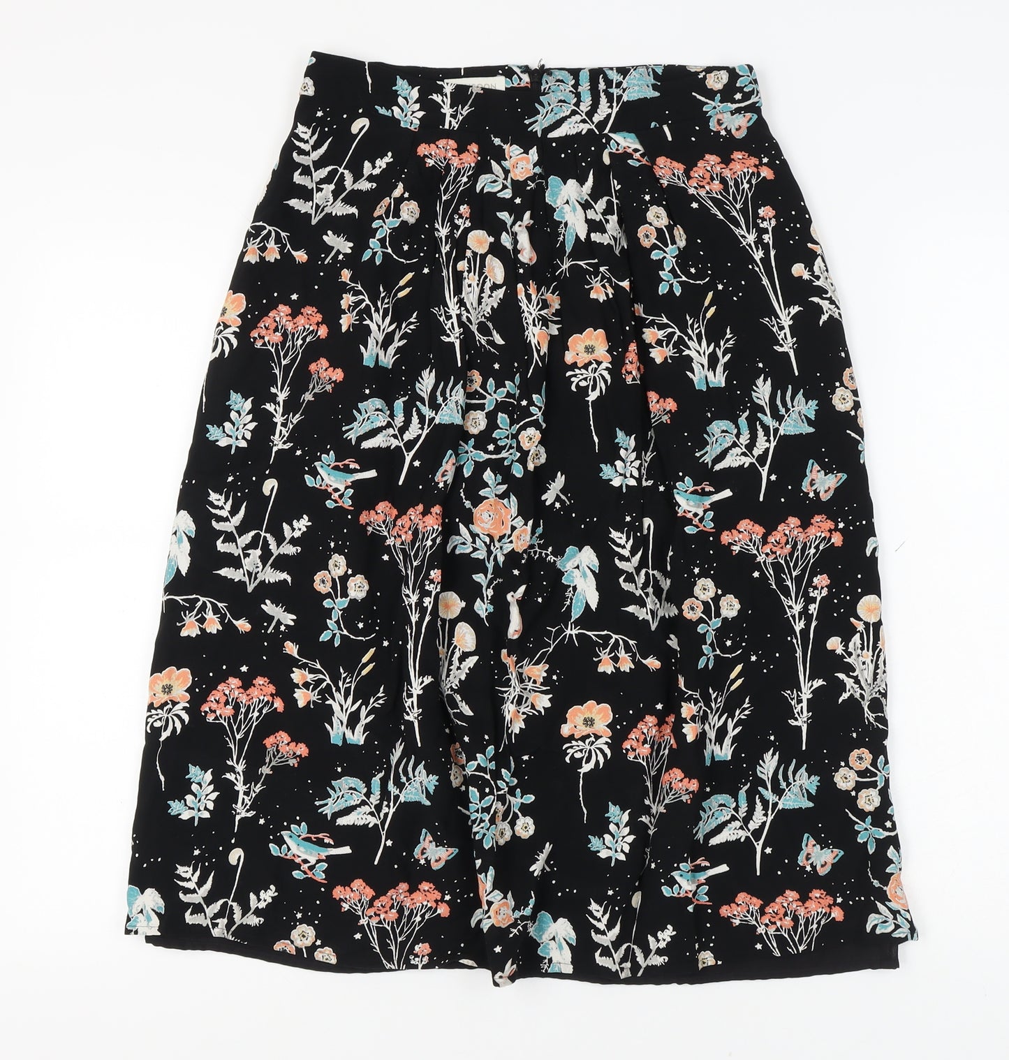 Monsoon Women's Black Floral Midi Skirt, Size 10