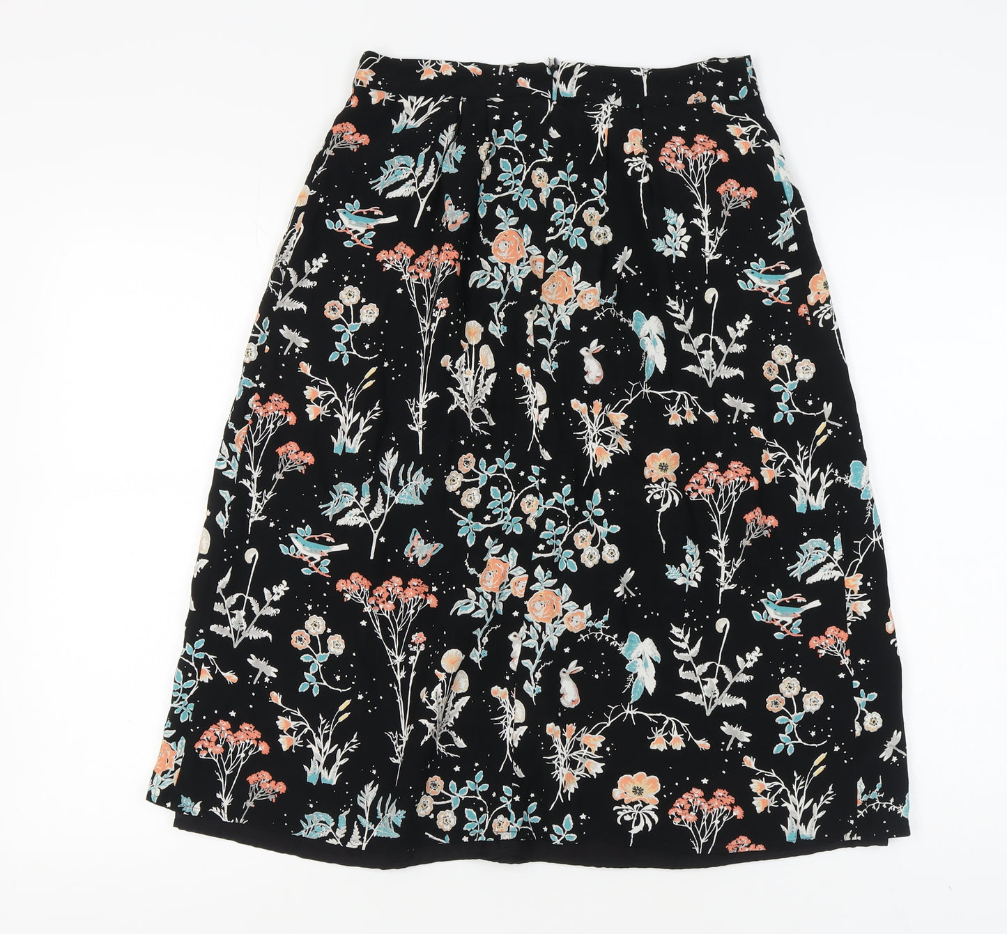 Monsoon Women's Black Floral Midi Skirt, Size 10