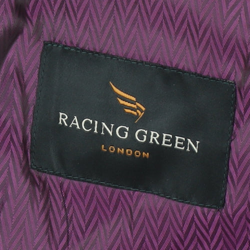 Racing Green Men's Black Wool Blazer Jacket 40L