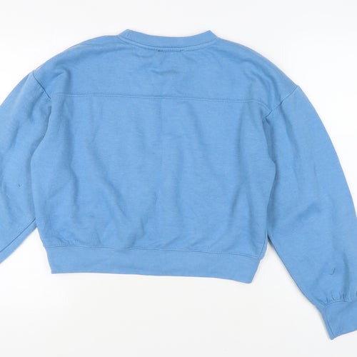 Zara Women's Blue Long Sleeve Pullover Sweatshirt S