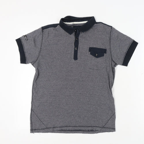 Jack & Jones Men's Grey S Striped Polo Shirt