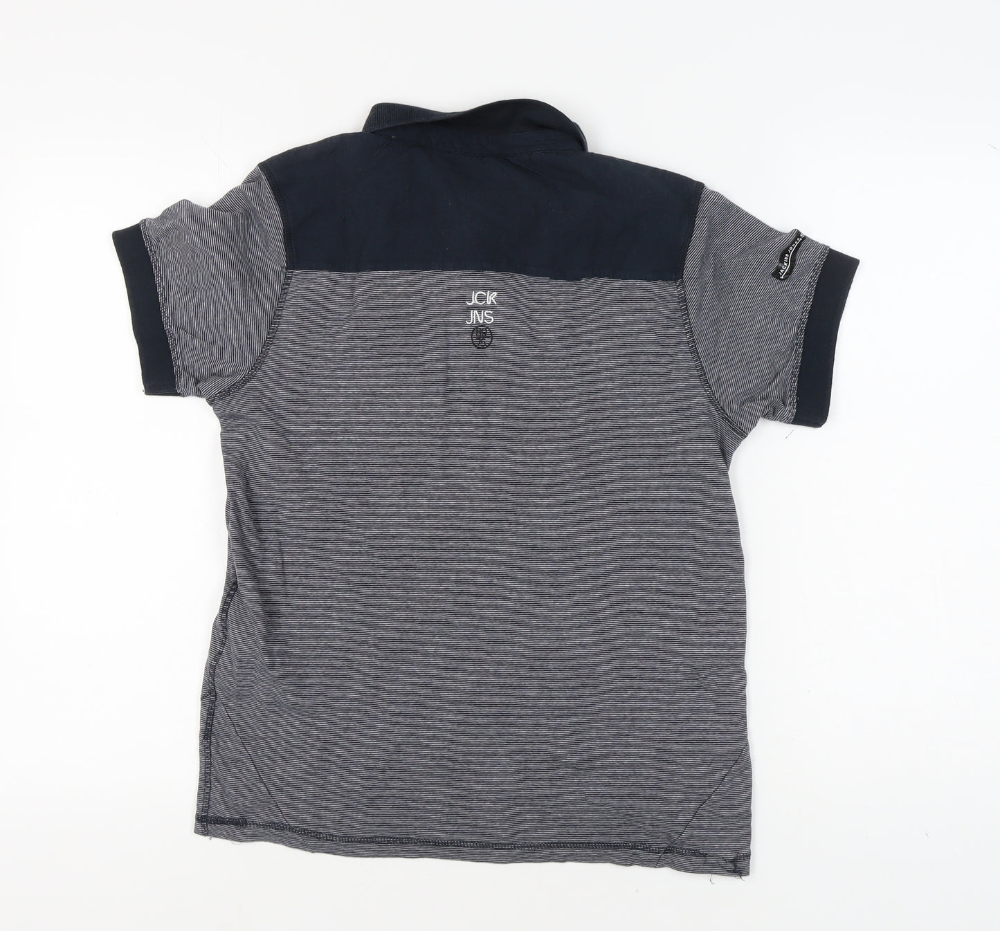 Jack & Jones Men's Grey S Striped Polo Shirt