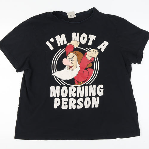 Disney Women's Black XL Dwarfs T-Shirt Pyjama Top