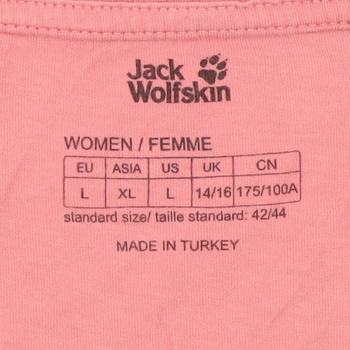 Jack Wolfskin Women's Pink T-Shirt, Size L, Casual