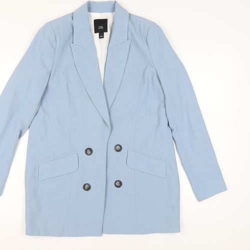 River Island Women's Blue Blazer UK 8 Double-Breasted