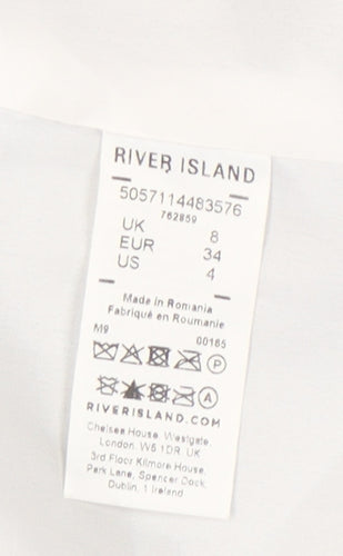 River Island Women's Blue Blazer UK 8 Double-Breasted