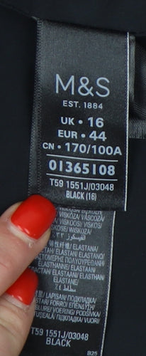 Marks and Spencer Women's Black Blazer, Size 16
