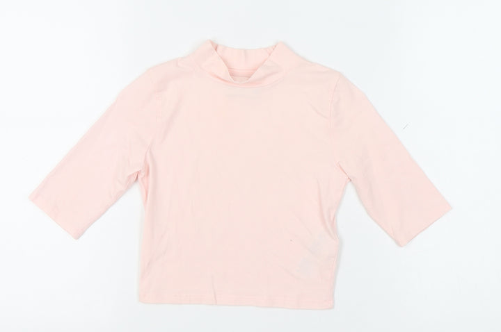 Abercrombie Kids Girls Pink XL Mock Neck 3/4 Sleeve Top