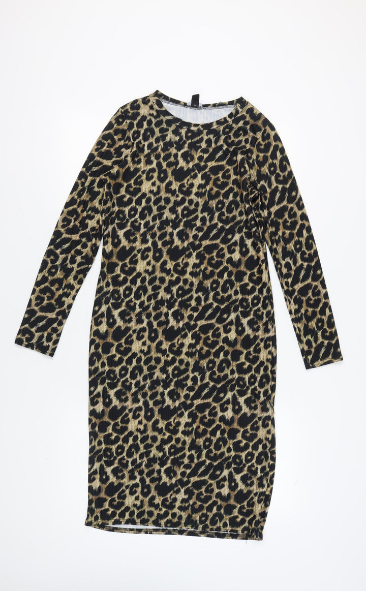 New Look Women's Leopard Print Dress Size 8