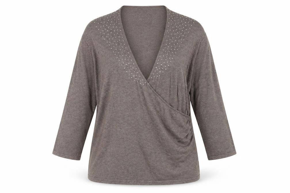 Front view of Windsmoor Women's Brown Wrap Jumper XL