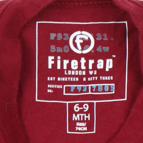 Firetrap Unisex Baby Red T-Shirt 6-9 Months