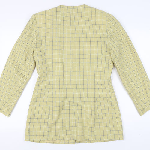 Jacques Vert Women's Yellow Blazer, Size 12, Check Pattern