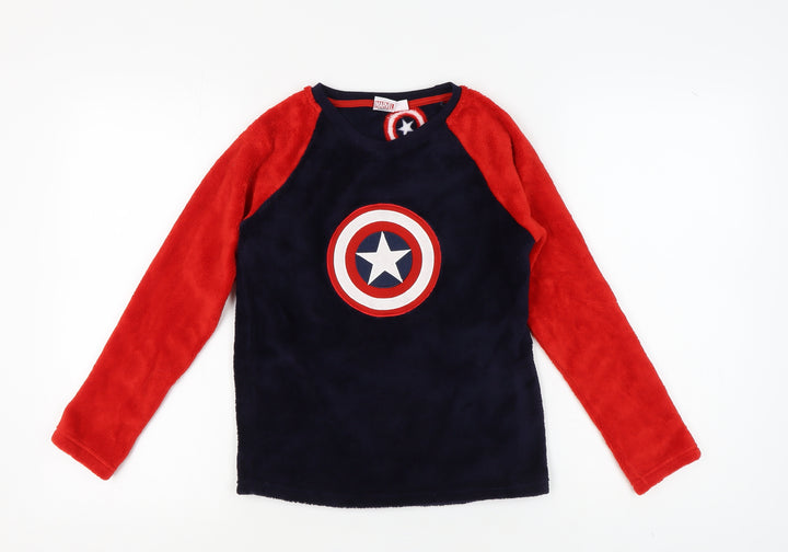 Marvel Boys Red and Blue Captain America Pyjama Top 11-12 Years
