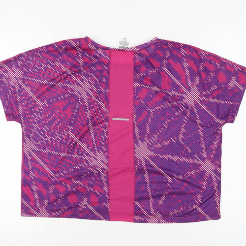 Asics Women's Pink Purple Reflective T-Shirt Size L