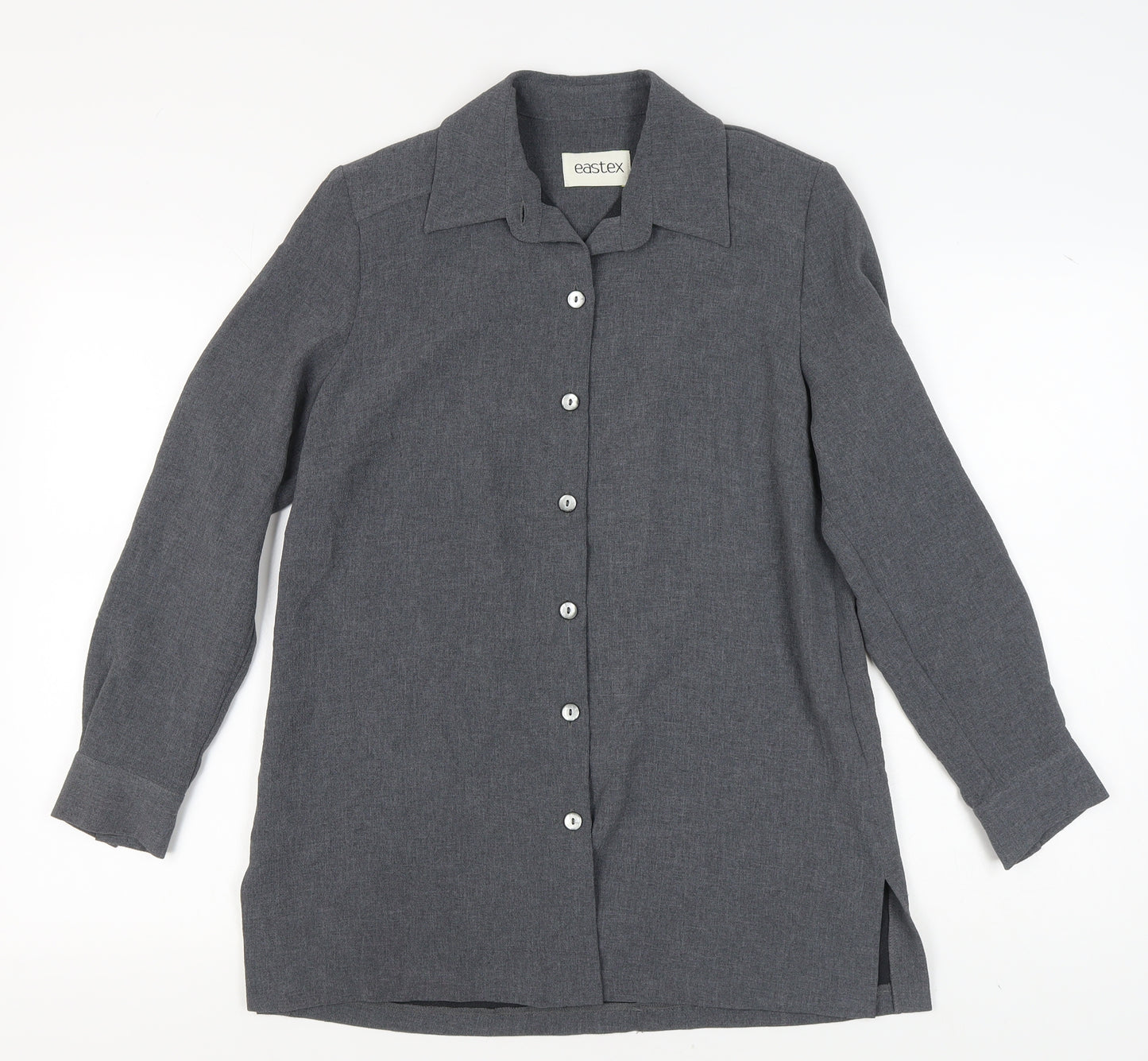 Eastex Women's Grey Button-Up Shirt - Size 10