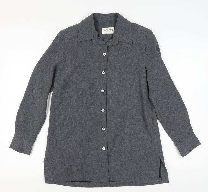 Eastex Women's Grey Button-Up Shirt - Size 10