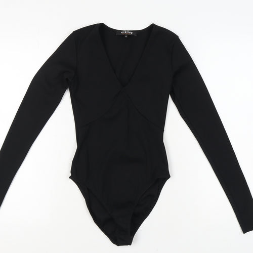 Firetrap Women's Black Bodysuit XS V-Neck Long Sleeve