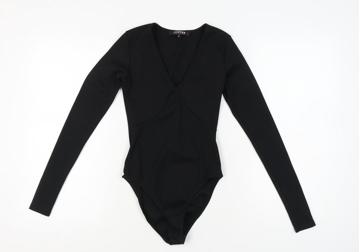 Firetrap Women's Black Bodysuit XS V-Neck Long Sleeve