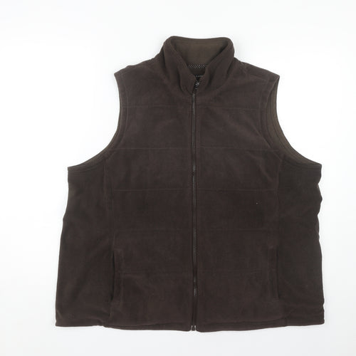 Lands' End Women's Brown Fleece Waistcoat XL