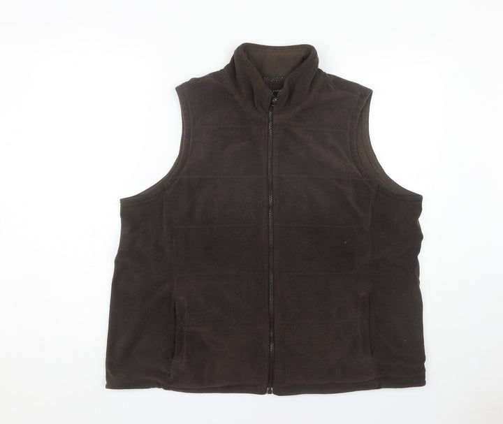 Lands' End Women's Brown Fleece Waistcoat XL