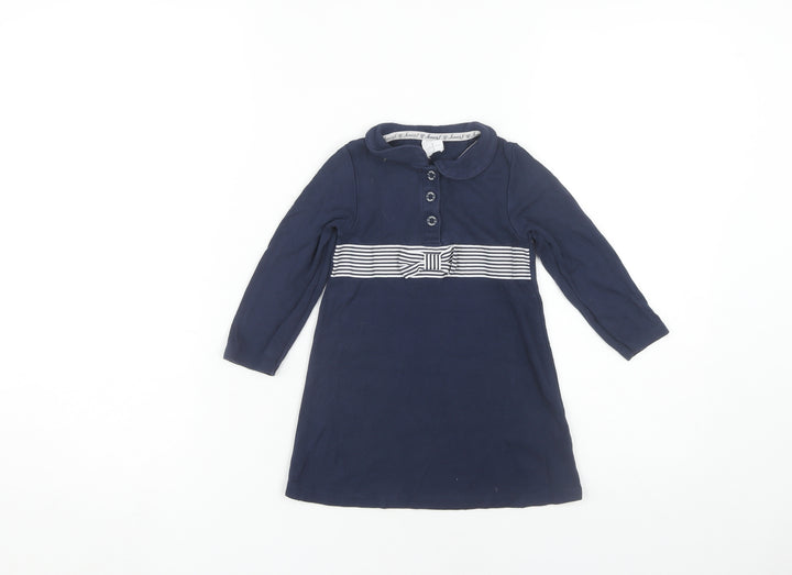 Jasper Conran Girls Blue Shirt Dress 18-24 Months