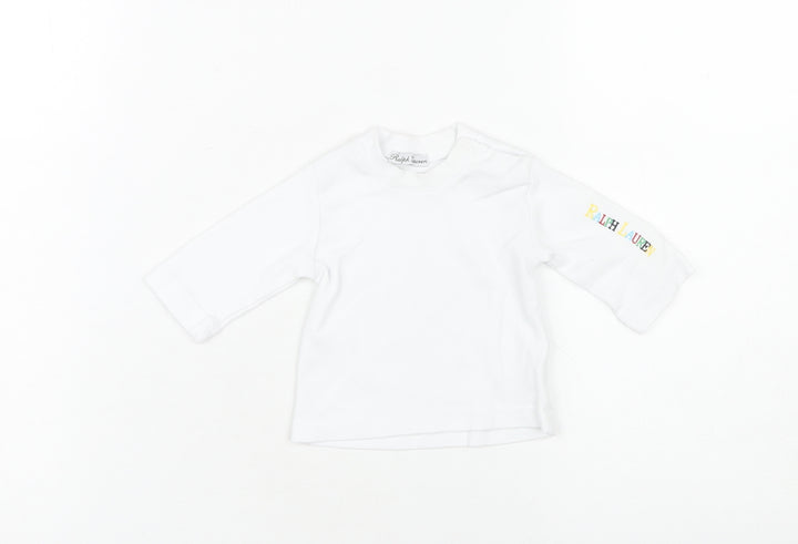 Ralph Lauren Unisex Baby White Long Sleeve Top