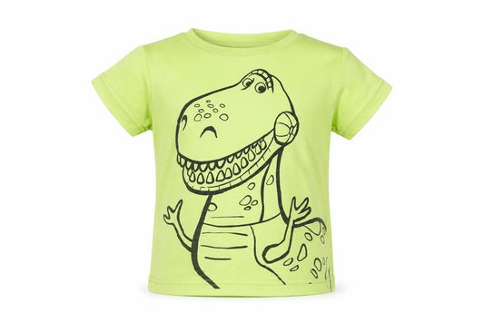 Front view of Disney Pixar unisex green toy story t-shirt 12-18 months
