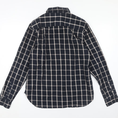 Jasper Conran Men's Blue Check Long Sleeve Shirt M