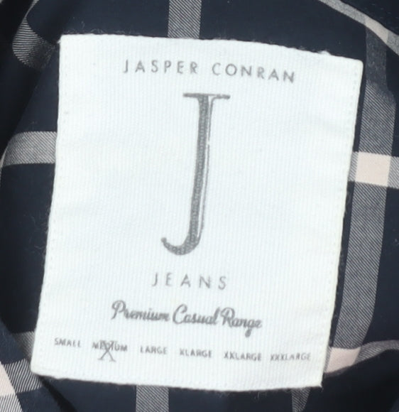 Jasper Conran Men's Blue Check Long Sleeve Shirt M