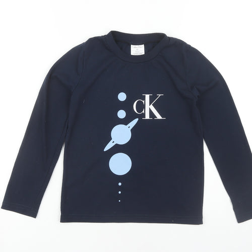 Calvin Klein Boys Blue Graphic Print Long Sleeve T-Shirt M