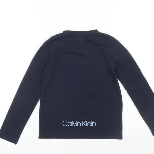 Calvin Klein Boys Blue Graphic Print Long Sleeve T-Shirt M