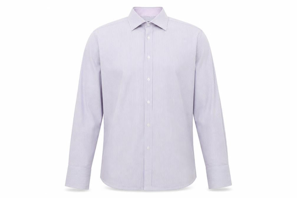 Jeff Banks Men's Purple Striped Formal Dress Shirt 15.5