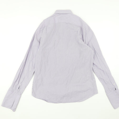 Jeff Banks Men's Purple Striped Formal Dress Shirt 15.5