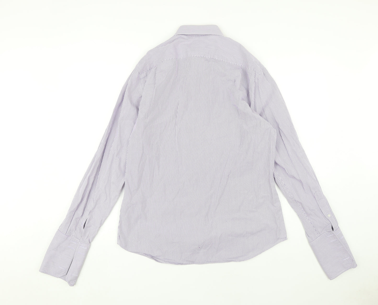 Jeff Banks Men's Purple Striped Formal Dress Shirt 15.5