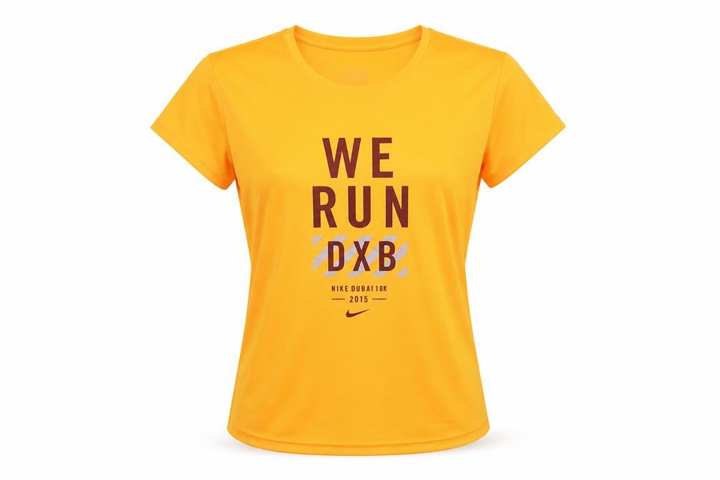 Front view of Nike Women's Orange Running T-Shirt S